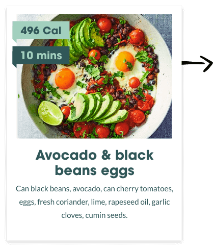 Avocado and black bean eggs for a diabetic diet