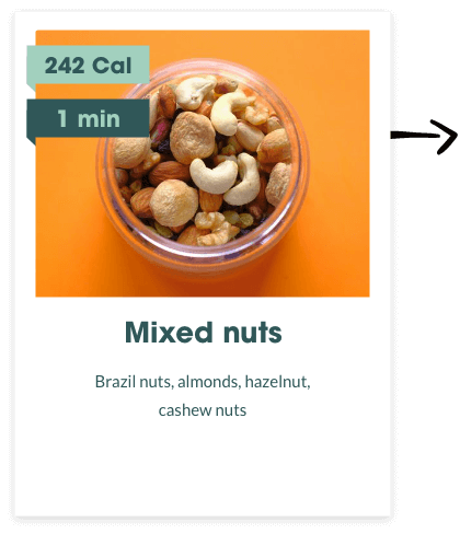 Mixed nuts snack for a diabetic diet